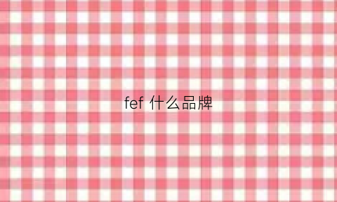 fef什么品牌(fel是什么牌子)